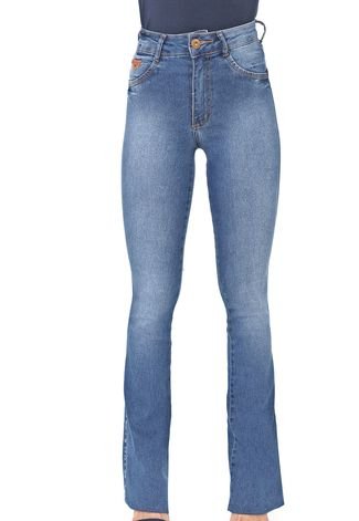 Calça Jeans Biotipo Flare Estonada Azul