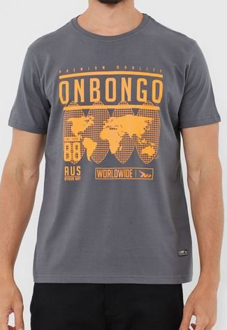 Camiseta Onbongo Lettering Cinza