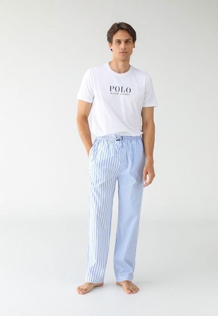 Pijama Polo Ralph Lauren Listrado Branco/Azul - Marca Polo Ralph Lauren
