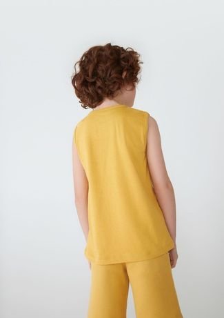 Regata Básica Infantil Menino Modelagem Tradicional  Tam 1 A 16 - Amarelo