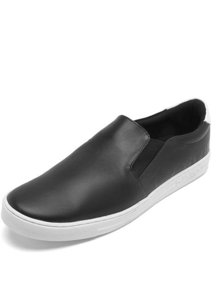 Slip On Couro Calvin Klein Recortes Preto - Marca Calvin Klein