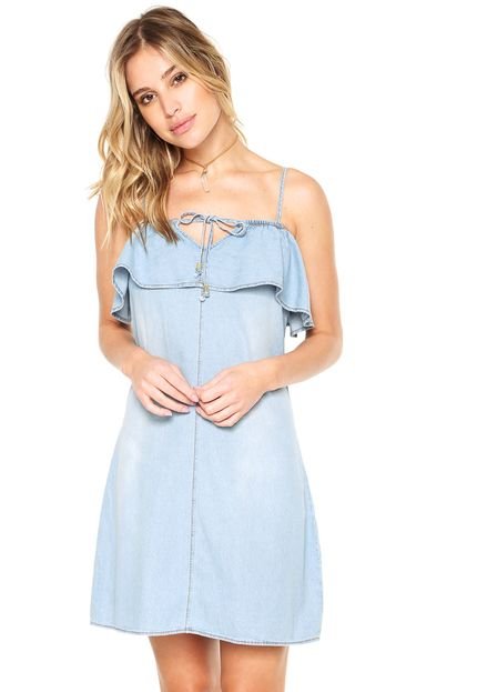 Vestido Ciganinha Cativa Curto Estonado Azul - Marca Cativa