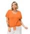 Blusa Feminina Plus Size Decote V Secret Glam Laranja - Marca Rovitex Plus Size
