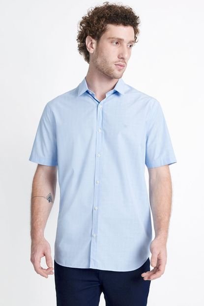 Camisa Reg Quadriculada Xadrez Azul Claro - Marca Aramis