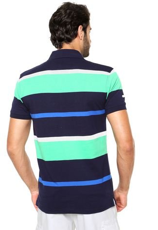 Camisa Polo Aleatory Listras Azul-Marinho