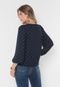 Blusa Intens Manga Longa Crepe Azul - Marca Intens