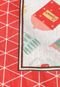 Toalha de Mesa Quadrada Lepper Decorativo Graça 75 cm x 75 cm Vermelho/Branco - Marca Lepper