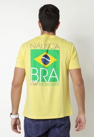 Camiseta Nautica Brasil Amarela - Compre Agora