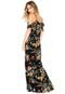 Vestido H Heli Longo Floral Preto - Marca H Heli