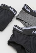 Kit 3pçs Cueca MASH Slip Logo Preta - Marca MASH