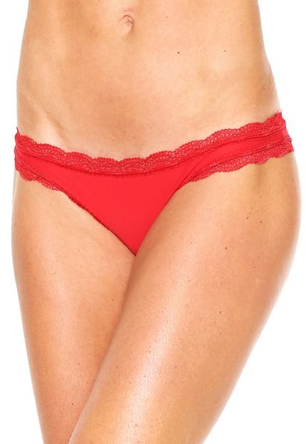 Calcinha Calvin Klein Underwear Biquíni Microfibra Vermelho - Marca Calvin Klein Underwear