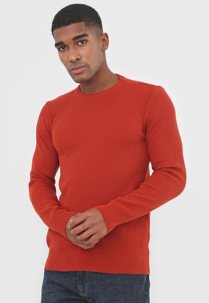 Suéter Tricot Calvin Klein Textura Laranja - Marca Calvin Klein