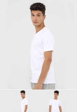 Kit 2pçs Camiseta Calvin Klein Underwear Lisa Branca