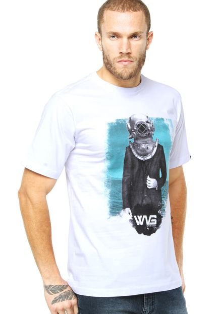 Camiseta Wave Giant Social Sea Branca - Marca WG Surf