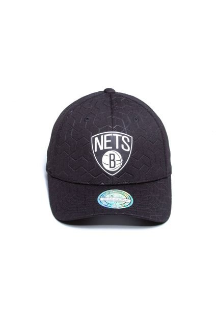 Boné Mitchell & Ness NBA Aba Curva Snapback Brooklyn Nets Preto - Marca Mitchell & Ness