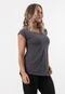 Blusa Rioutlet Furadinha Viscolycra Cinza Chumbo - Marca Rioutlet