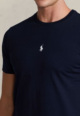 Camiseta Polo Ralph Lauren Logo Bordado Azul-Marinho