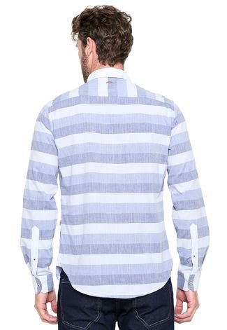 Camisa Triton Comfort Azul/Branca