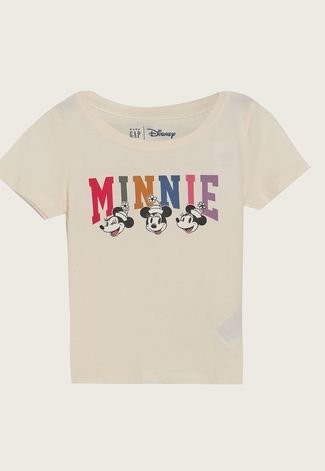 Camiseta Infantil GAP Minnie Off-White