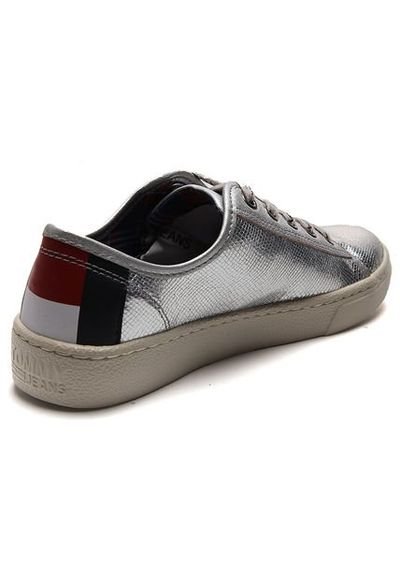 Tenis tommy top hilfiger mujer plateados