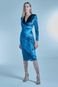 Vestido Midi Veludo Collection Detalhe Strass Smk Azul Escuro - Marca SMK