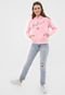 Blusa de Moletom Flanelada Fechada FiveBlu Believe Rosa - Marca FiveBlu