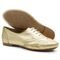Oxford Feminino Sapato Casual Couro Costurado à Mão Brogue Bico Redondo Amarração Casual Dourado - Marca Walk Easy