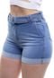 Shorts Jeans Feminino Curto Com Cinto e Barra Dobrada Crocker - Marca Crocker