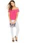 Blusa Ciganinha Fiya Lady Renda Rosa - Marca Fiya Lady