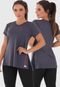 Kit com 02 Blusas Femininas Dry-Fit Poliamida Tapa Bumbum Fitness - Marca Click Mais Bonita