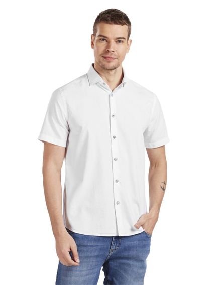 Camisa Aramis Masculina Manga Curta Slim Oxfordine Branca - Marca Aramis