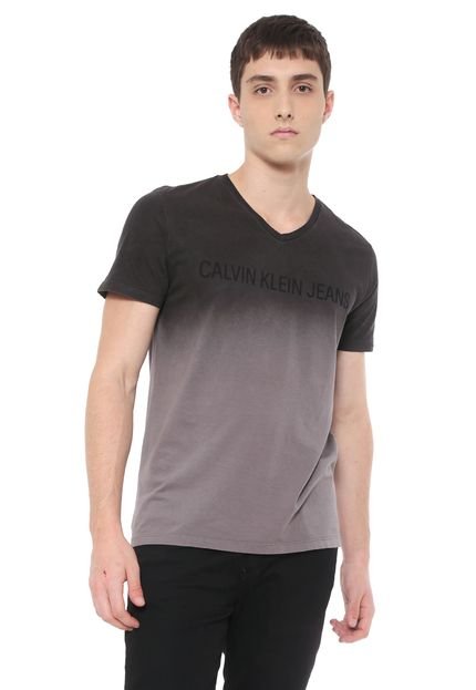 Camiseta Calvin Klein Jeans Degradê Preta/Cinza - Marca Calvin Klein Jeans