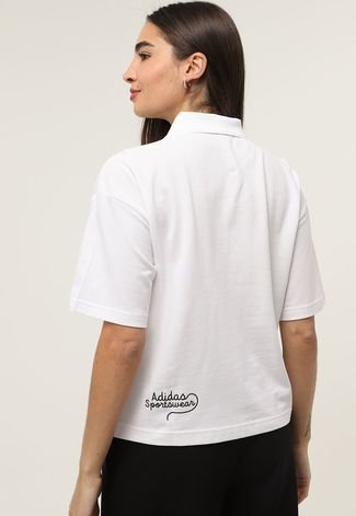 Camisa Polo adidas Sportswear Bordada Branca
