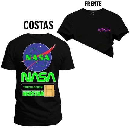 Camiseta Plus Size Unissex T-Shirt Premium Tripulation Frente Costas - Preto - Marca Nexstar