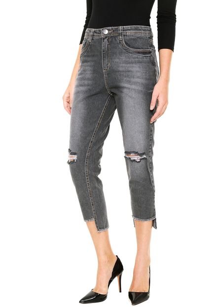 Calça Jeans Disparate Mom Assimétrica Cinza - Marca Disparate
