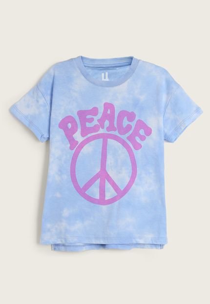 Camiseta Infantil Cotton On Tie Dye Peace Azul - Marca Cotton On