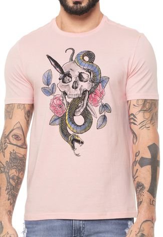 Camiseta Naxos Skull Rosa