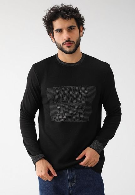 Suéter John John Reto Logo Preta - Marca John John
