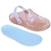 Babuche Infantil Feminino WorldColors Pop Clear Kids - Transparente/Azul - Marca WorldColors