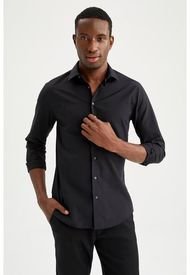 Camisa DeFacto Negro - Calce Slim Fit