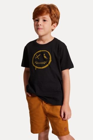 Camiseta Est Teen Spirit Amarelo Reserva Mini Preto