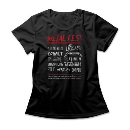 Camiseta Feminina Chemical Metal Fest - Preto - Marca Studio Geek 