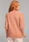 Blusa Tricot Facinelli by MOONCITY Mangas Bufantes Coral - Marca Facinelli