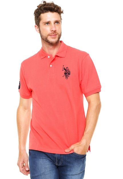 Camisa U.S. Polo Logo Coral - Marca U.S. Polo