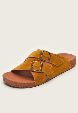 Rasteira Papete DAFITI SHOES Transpasse Amarelo - Compre Agora