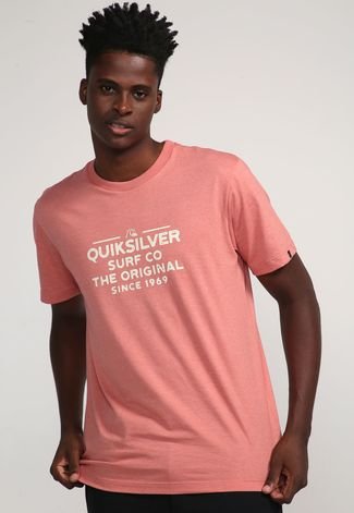 Camiseta Quiksilver Feeding Line Front Coral