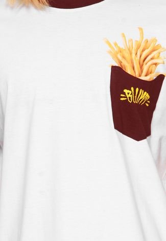 Camiseta Blunt Fries Pocket Branca/Vinho