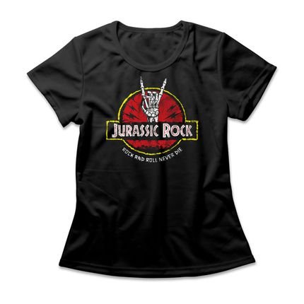 Camiseta Feminina Jurassic Rock - Preto - Marca Studio Geek 