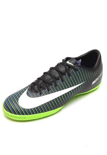 Chuteira Nike Mercurialx Victory VI IC Preta/Verde - Marca Nike