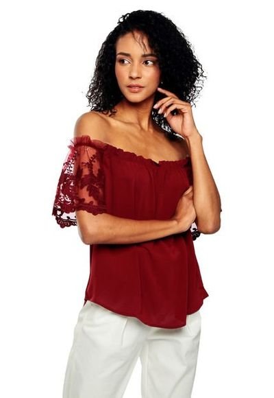 Blusas vinotinto de moda clearance